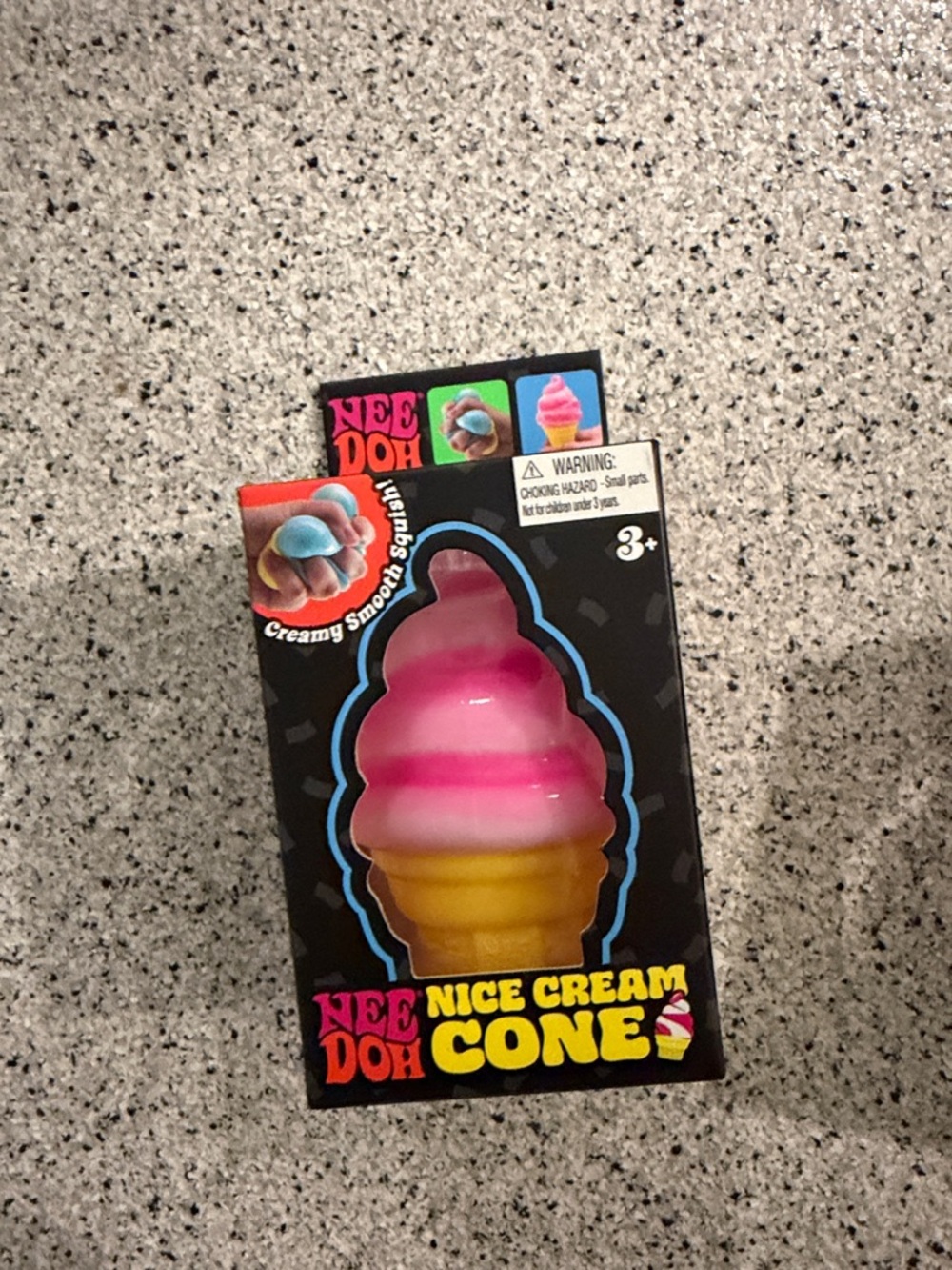 Nice Cream Cone Squishy Toy - Pink and Yellow